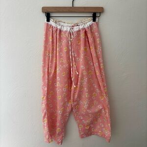 Victoria's Secret Y2K Pink and Yellow Cotton Floral Pants